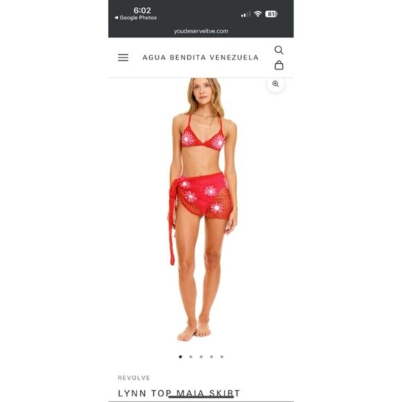 Aqua Bendita x REVOLVE XS Maia Sarong in Fuschia & Red MSRP $200 NWOT - Picture 11 of 11